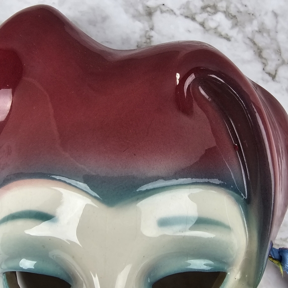 Vintage Clay Art Female, Art Deco Mask - Picture 5 of 10